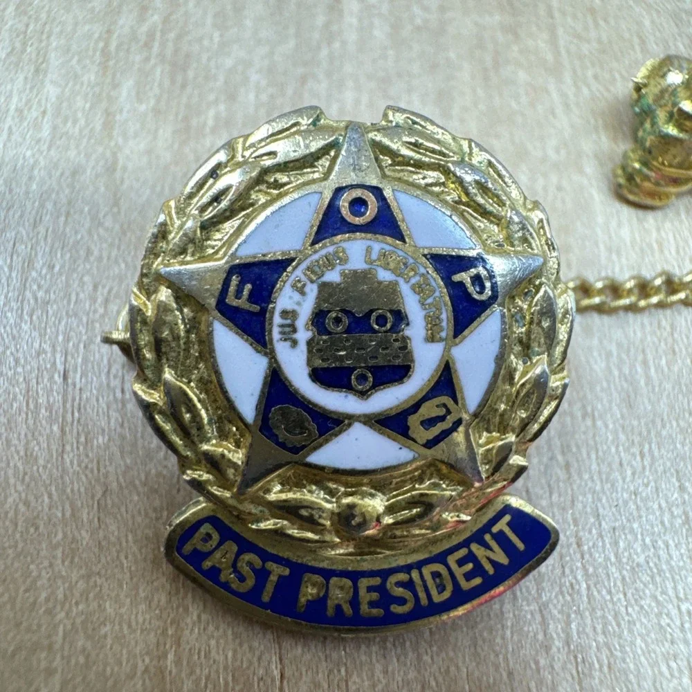 Vintage Fraternal Order Of Police Past President 1970's Gold Plated